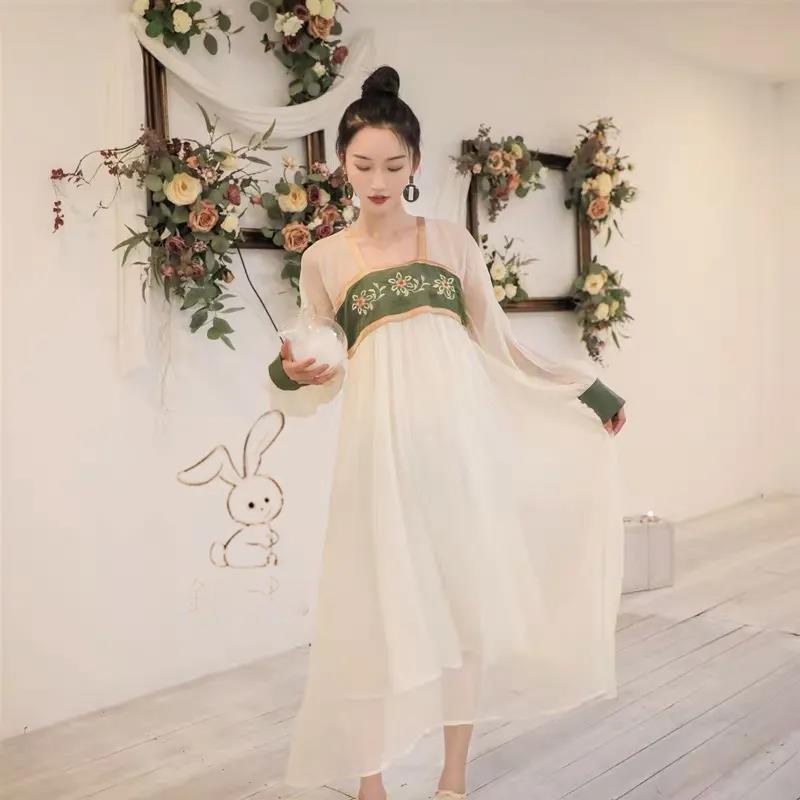 Literary and Artistic Retro Chinese Style Antique Chest Full-chested Hanfu Improved Dress Female Han Elements