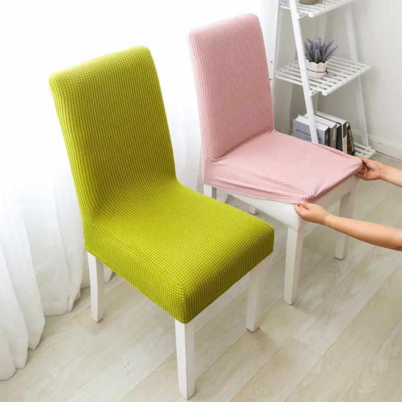 1PC Dining Chair Cover Jacquard Spandex Slipcover Protector Case Stretch for Kitchen Chair Seat Hotel Banquet Elastic