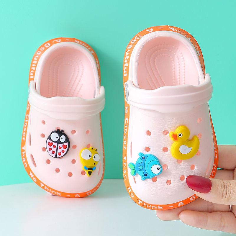 Children Cartoon Cave Shoes  Beach Summer Children's Slippers Antiskid Soft Bottom  Little Bee EVA Rubber Plastic Baby Sandals Slippers