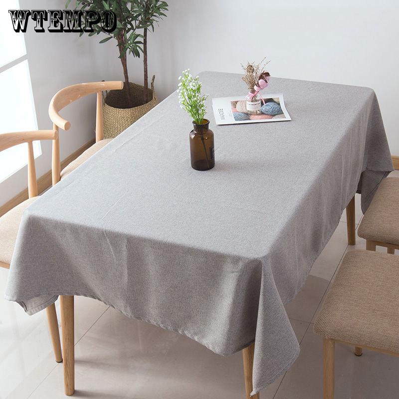 Simple Modern Solid Color Tablecloth Cotton Linen Table Cloth Rectangular Coffee Tablecloth