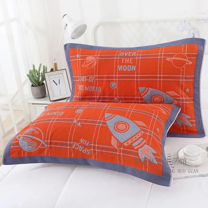 Two-piece Pillowcase Retro Printing Pillowcase Home Bedroom Single Double Thick Encryption Pillow Towel