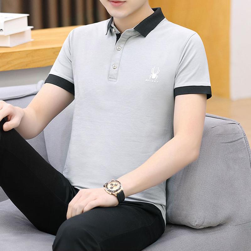 Spring and Summer Men's T-shirt Short-sleeved Polo Shirts Men's Cotton T-shirts Men's Shirt Collar Slim Tops Men's Bottoming Shirt Clothes