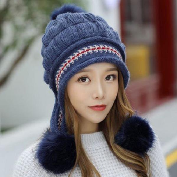 Fashion Woman hat Plush Cotton hat Trendy wild hat Windproof hat Winter Warm hat Thick hat