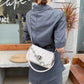 Fashion All-match Women's Bag Lingge Embroidery Rhinestone One-shoulder Diagonal Bag Color PU Handbag