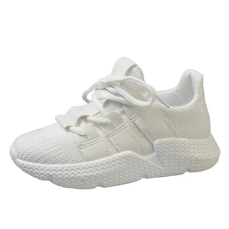 Black Sports Shoes Female Korean Version of Ulzzang Harajuku Wild Student Casual Breathable Running Shoes White