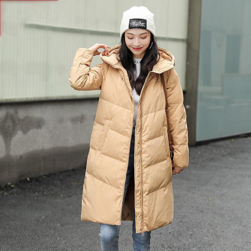 Women's Mid-length Over-the-knee High-end White Duck Down Fashionable Loose Winter Warm Coat