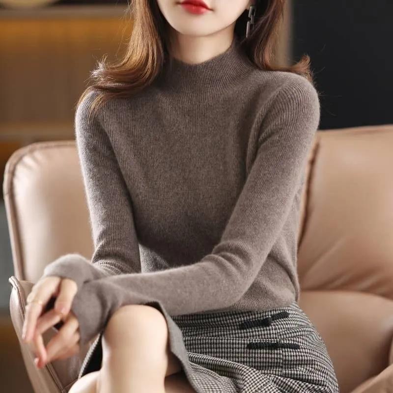 Turtleneck Sweater Women Autumn and Winter Knit Sweater Slim Fit Long-sleeved Blouse All-match Bottoming Shirt