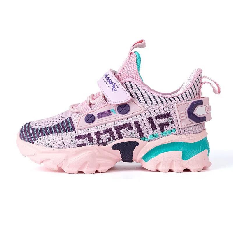 Kids Sport Shoes Waterproof Running Shoes Girls Sneakers Tenis Infantil Pink Breathable Antislip Children Shoes