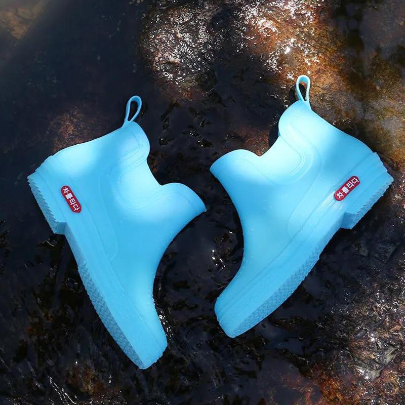 Fashion Rain Boots Women's Short Tube Water Shoes Four Seasons Work Shoes In Tube Waterproof Non-slip Wear-resistant Rain Boots