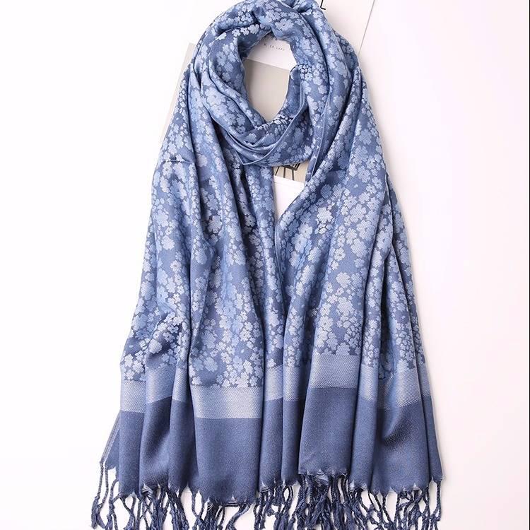 Women Scarf Fashion Warm Winter Jacquard Scarf Faux Cashmere Scarf Plaid Thick Shawls and Scarves