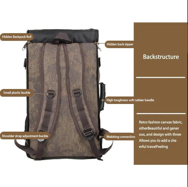 Leisure Canvas Backpack Travel Bag Outdoor Sports Mountaineering Bag Hiking Backpack