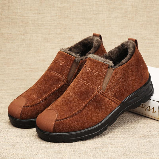 Winter Men's Cotton Shoes Plush Thick Warm Low-top Soft-soled Shoes Lazy Shoes