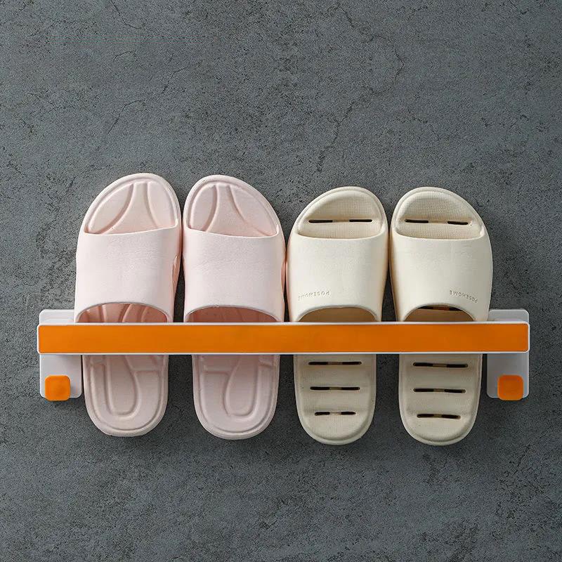 2PCS Towel Rack Bathroom Paste Rack Towel Rack Simple Slippers Rack Kitchen Rag Rack Single Pole Rack Holder Racks