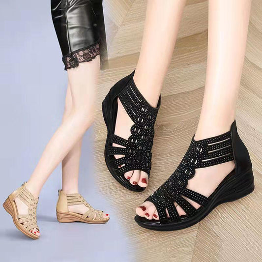 INS Leisure Women Wedges Heeled Women Shoes Summer Sandals Party Platform High Heels Shoes Woman  Fashion Fish Mouth Pumps Sexy Hollow Out Shoes