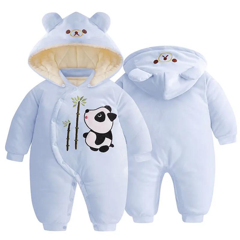 Baby One-piece Clothes Winter Thickened Plush Warm Clothes Winter Outdoor Clothes One-piece Clothes Baby Warm Red Clothes