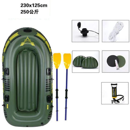 Inflatable Boat Thickened Kayak 2/3 Person Assault Boat Life-saving Fishing Inflatable Boat Hard Bottom Motorboat Wear-resistant