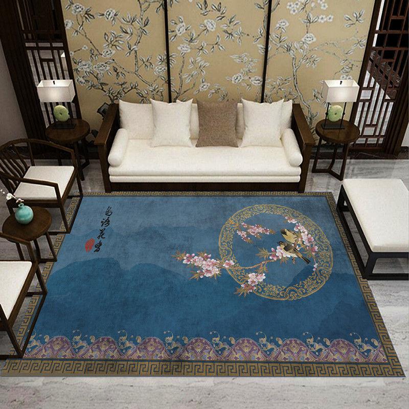 Chinese Style Carpet Living Room Home Non-slip Chinese Style Bedroom Bedside Room Floor Mat Coffee Table Blanket