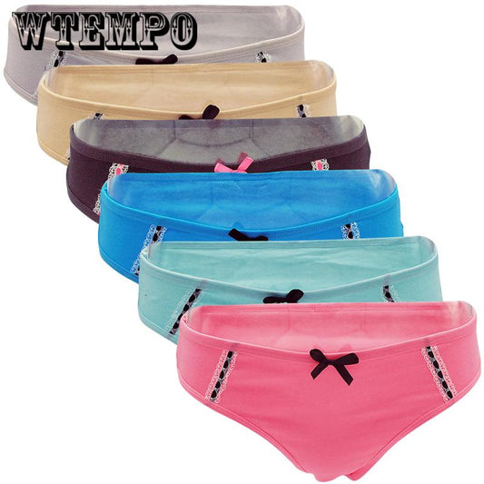 WTEMPO 6 Pcs/Lot Brand Ladies Underwear Women Panties Cotton Sexy Briefs Female Intimate Lingerie