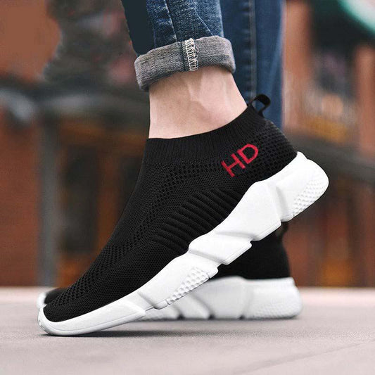 Plus Size 39-44 Summer Men Mesh Sneakers Comfortable Running Basketball Shoes Breathable Shockproof Non-slip Lazy Shoes