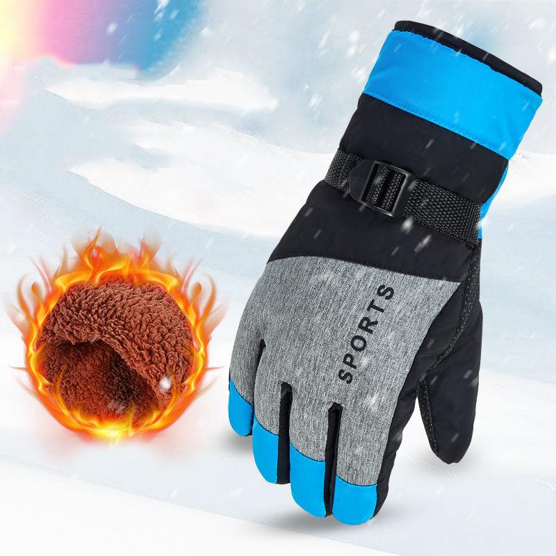 Man fashion gloves Plush Cotton gloves Windproof gloves Winter Warm Leather gloves Thick gloves