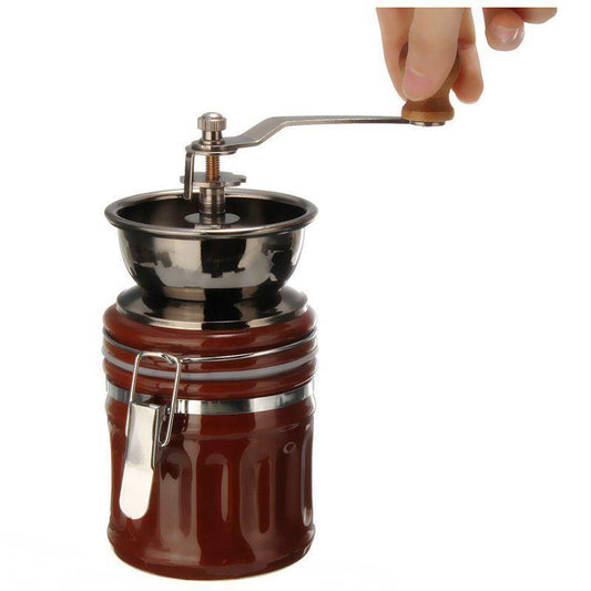 Retro Hand-cranked Portable Grinder Drum Ceramic Sealed Pot Manual Coffee Grinder Household Grinder Coffee Bean Grinder