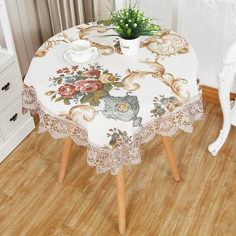 Lace Nordic Minimalist Style Tablecloth Light Luxury Rectangular Round Table Blue Small Round Tablecloth Chinese Coffee Table Cover Cloth Towel