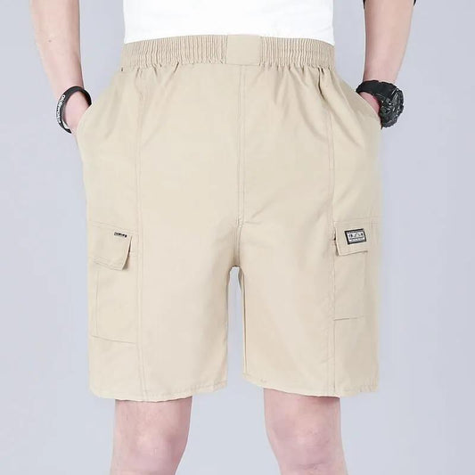 Men's Summer Thin Section Men's Middle-aged Shorts Loose Dad Outfit Five-point Pants Elastic Breathable Middle-aged and Elderly Beach Pants