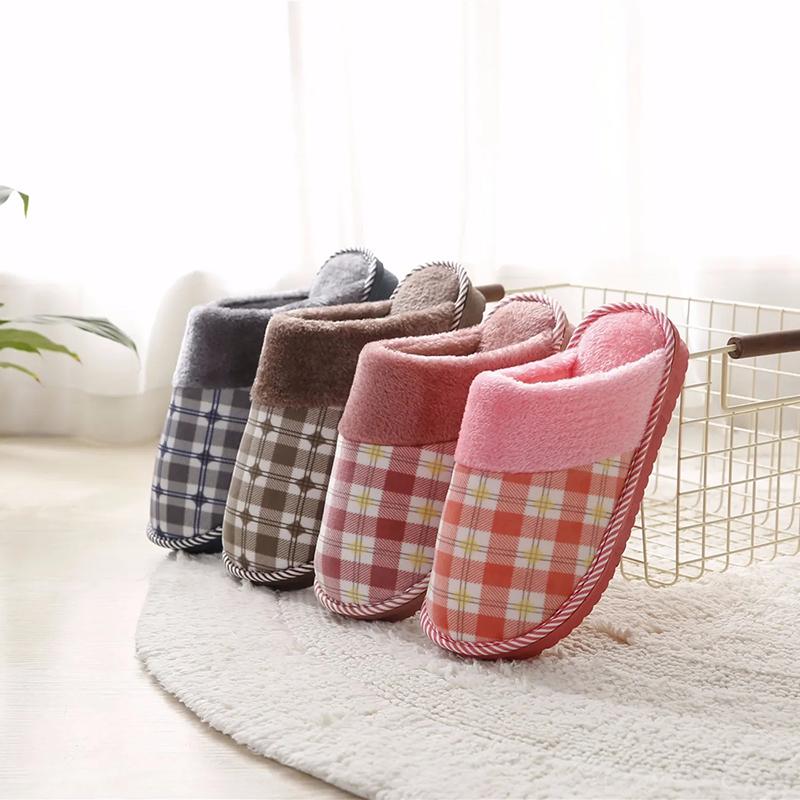 Men shoes winter Slippers Suede Gingham Plush Velvet Indoor shoes for Men Home Slippers 2021 Non slip Waterproof Male slipper