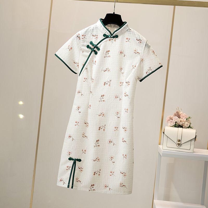 Cheongsam Short Skirt Women Summer Style Fresh Girl Style Small Temperament Improved Dress