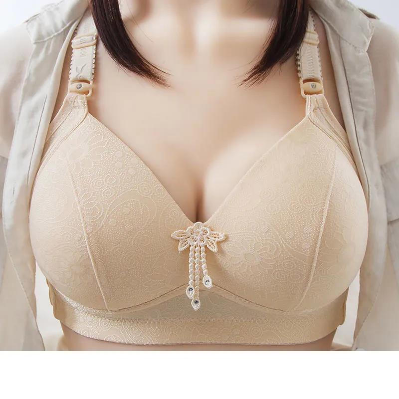 Comfortable Soft Large Size Thin No Steel Ring No Magnetic Gathering Anti-sagging Paired Breast Underwear Ladies Bra