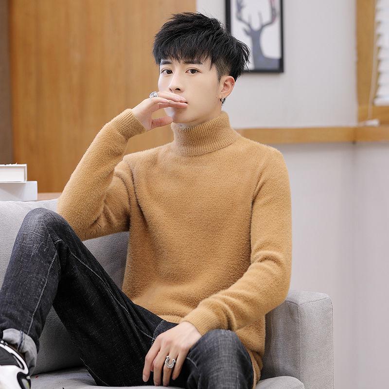 Men's Turtleneck Sweater 2019 Autumn Winter Casual Sweater Men's Slim Fit Knitted Pullovers Jumper