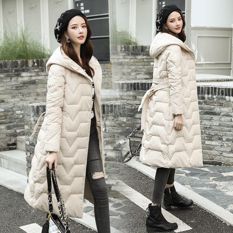 Winter Fashion Trend Slim Women Mid-length Korean Style Hooded Thick Warm Padded Jacket