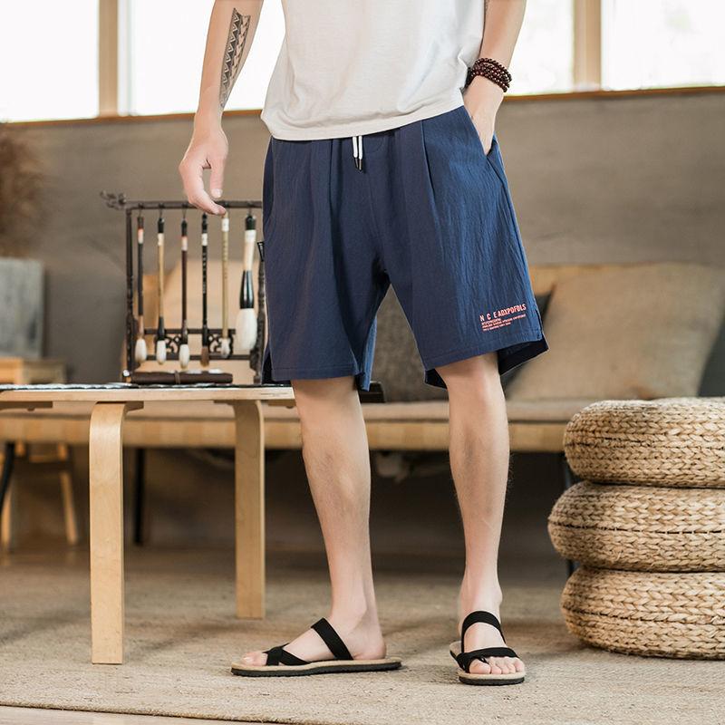 Men's Thin Shorts Loose Straight Leg Plus Size Summer Beach Sports Five-point Pants