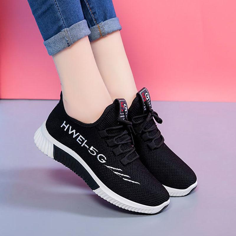 Spring and Autumn Sports Shoes Women's Lightweight All-match Casual Casual Breathable Soft-soled Running Shoes Sneakers