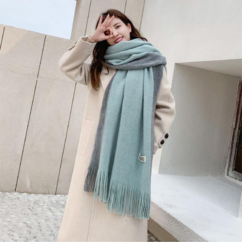 Scarf Women Cute Korean Wild Bib Women Winter Thicked Warm Knitted Wool Scarves