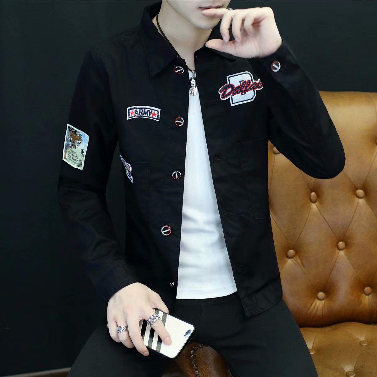 Men's denim jacket spring and autumn clothes trend men's clothing jacket men's plus size jacket