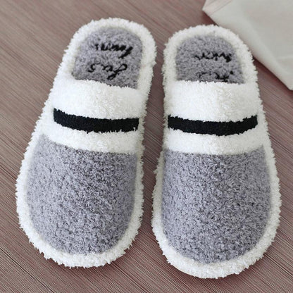 Autumn and Winter Pure Cotton Slippers Indoor Non-slip Soft-soled Shoes Warm Simple and Comfortable Casual Plush Cotton Shoes