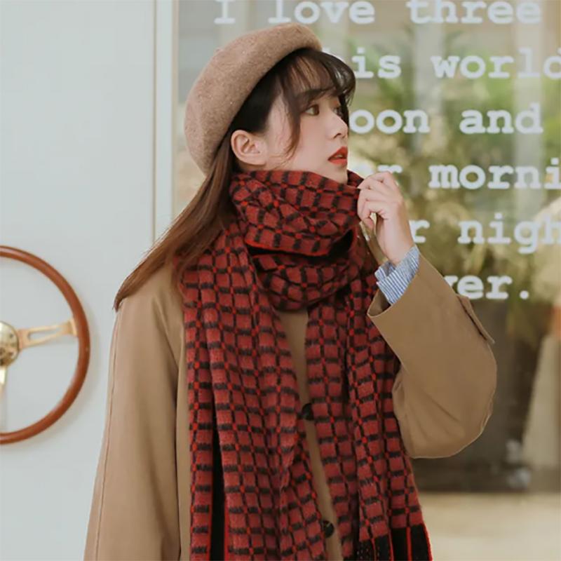 Scarves Womens Cute Korean Wild Bib Women Winter Scarfs Thicked Warm Knitted Wool Scarves