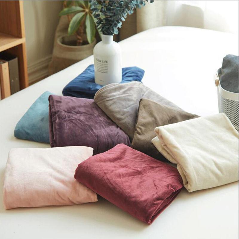 Pure Color Thick Flannel Pillow Case Fleece Single Double Pillow Cover Coral Fleece Pillow Case