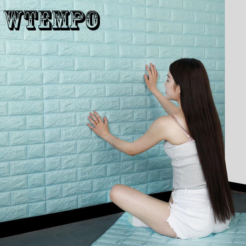 WTEMPO Brick Wall Sticker Creative Brick Pattern Wallpaper Waterproof Wall Sticker Home Decoration