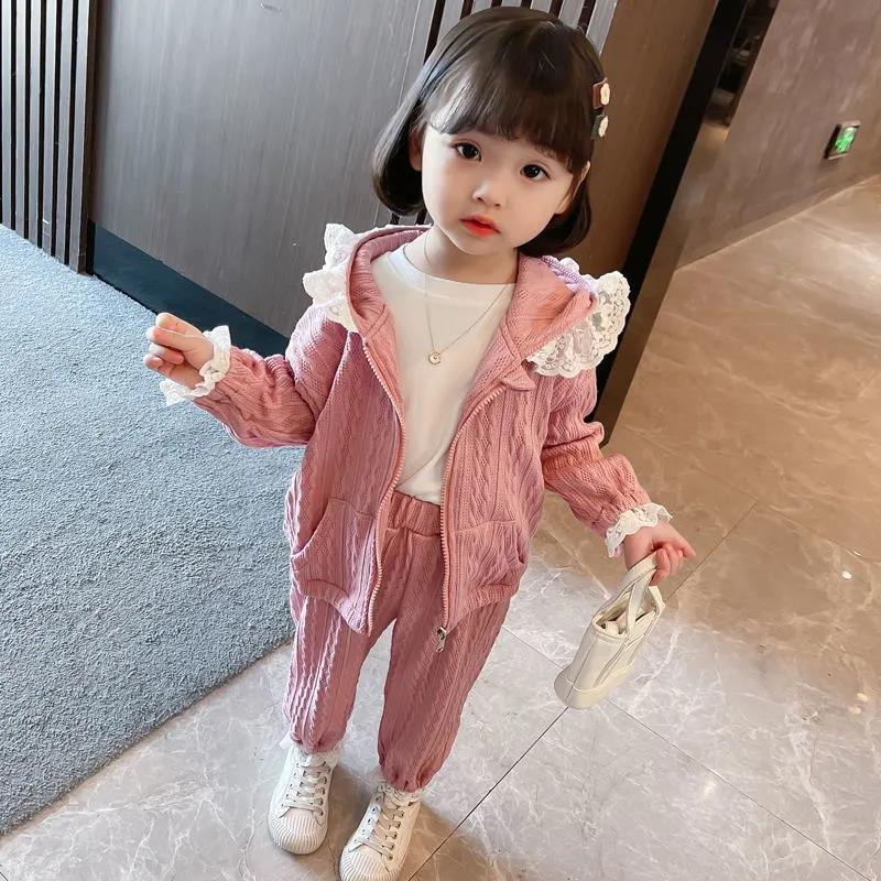 Girls' Sports Suits Spring and Autumn Clothes Children's Casual Suits Baby Girls Korean Two-piece Sets