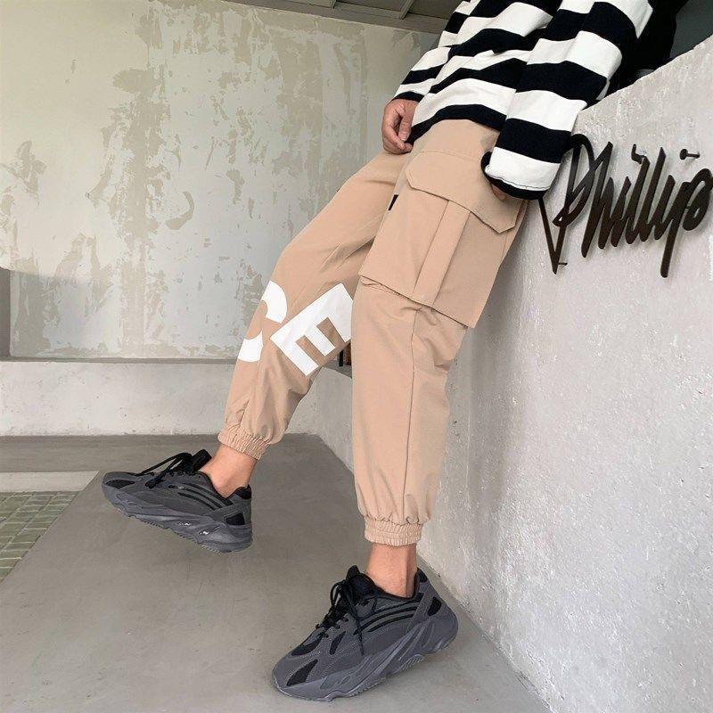 Spring and Summer Men's Casual Pants Overalls Loose Trendy Feet Sports and Leisure Students Nine-point Pants