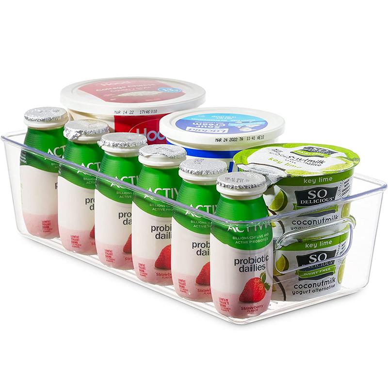 Set of 6 Refrigerator Pantry Organizer Bins - Clear Food Storage Baskets for Kitchen, Countertops, Cabinets, Fridge, Freezer, Bedrooms, Bathrooms