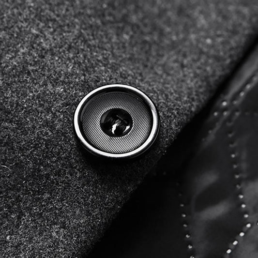 Winter Trench Coat Men Long Thick Woolen Warm Jackets and Coat Gray Black Stand Collar Slim Casual Men's Windbreaker Coats Fashion Business Outwear