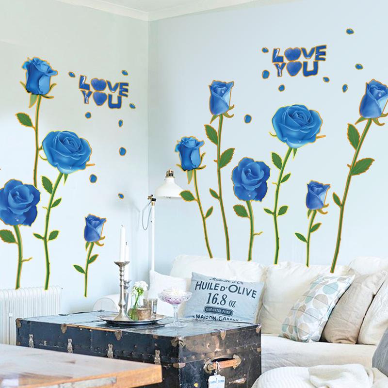 Blue enchantress Phnom Penh Rose Bedroom bathroom romantic love wall sticker pvc removable