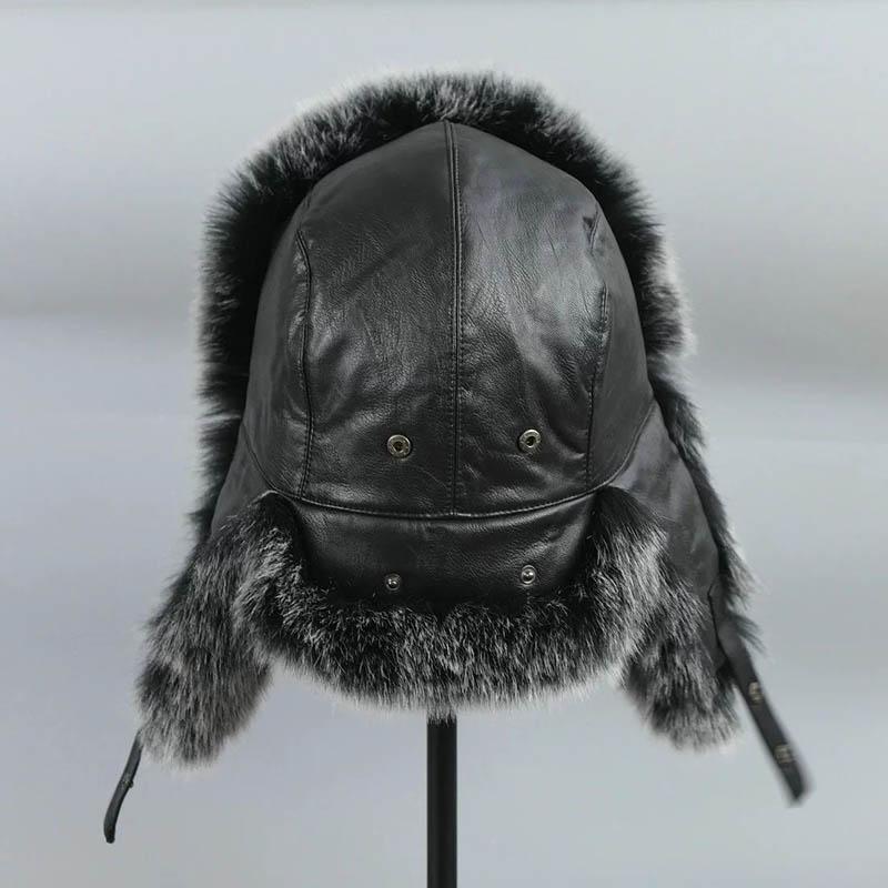 Ladies Winter Fashion Fox Fur Lei Feng Hat Thick Warm Locomotive Dog Fur Ear Protection Cotton Hat Men