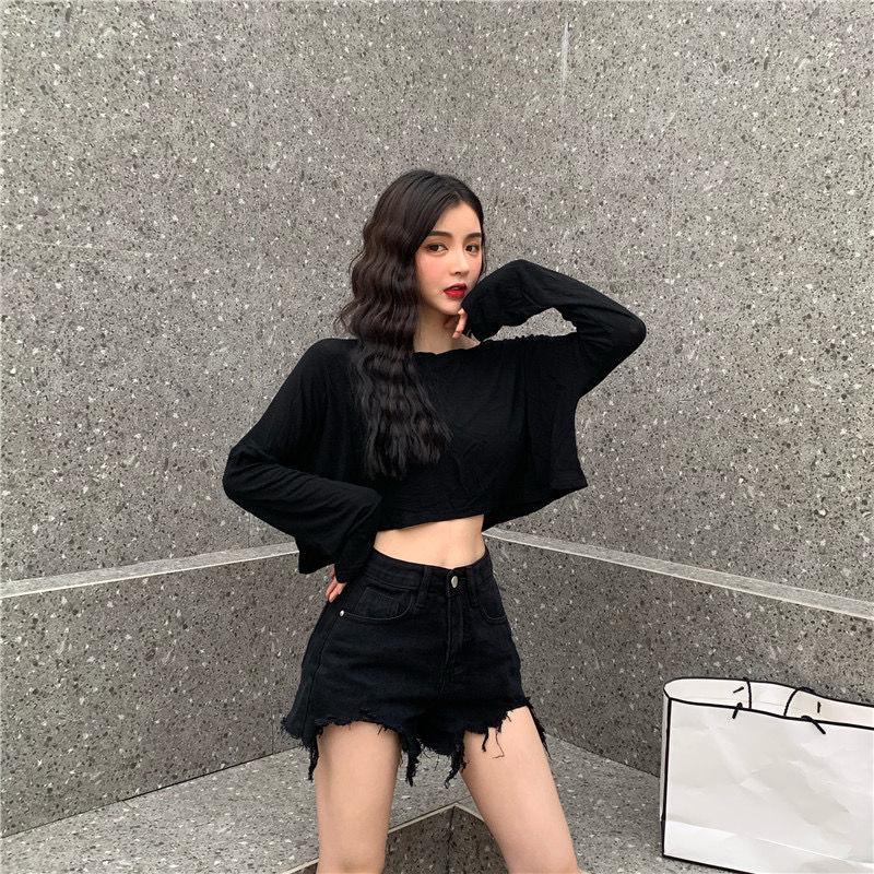 WTEMPO Women Elastic Waist Denim Shorts Loose Wide Leg A-line Thin Office Club Casual Party Dates Vocation