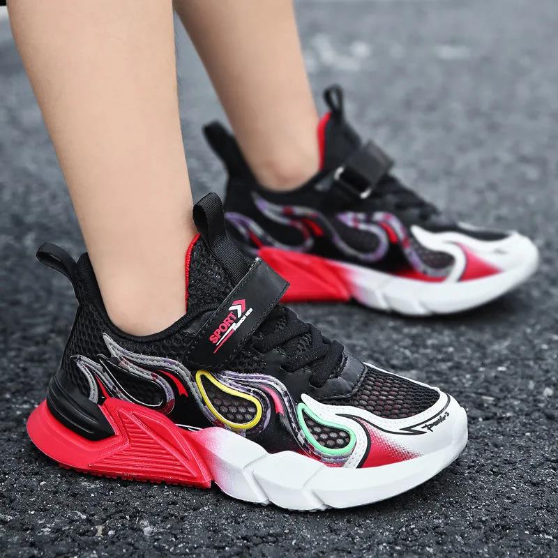 Children's Light Casual Mesh Shoes Boys' Soft Sole Non-slip Running Shoes Waterproof Outdoor Walking Sneakers