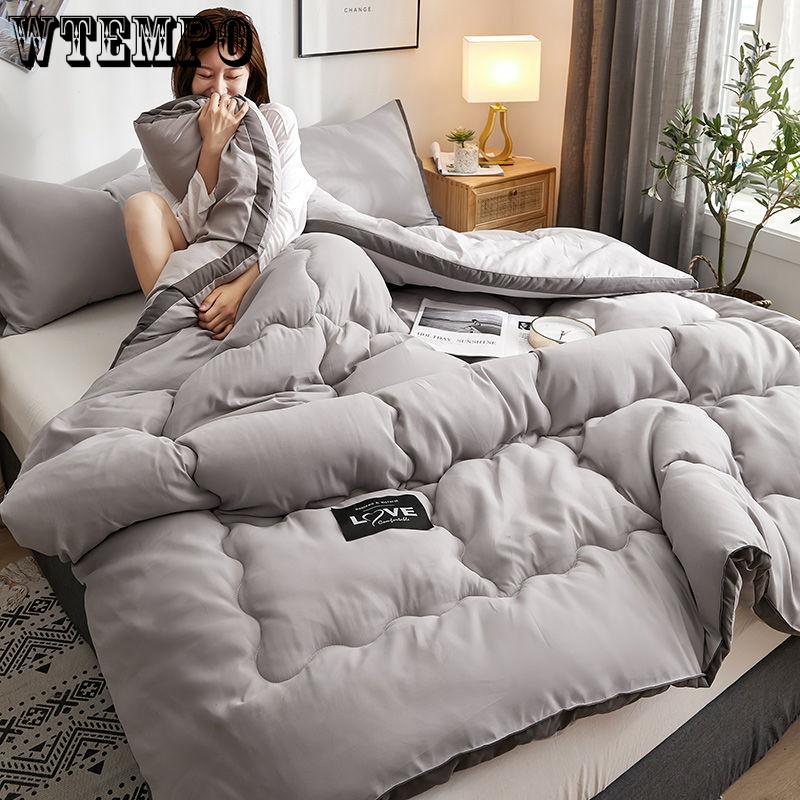 Winter Quilt Solid Color Thickened Washed Quilt Core Three-dimensional Warm Winter Quilt Quilt Double Bedding Bed Linings