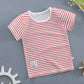 Children's Cotton Short-sleeved T-shirt Baby Boys and Girls Half-sleeved 0-6 Years Old Striped